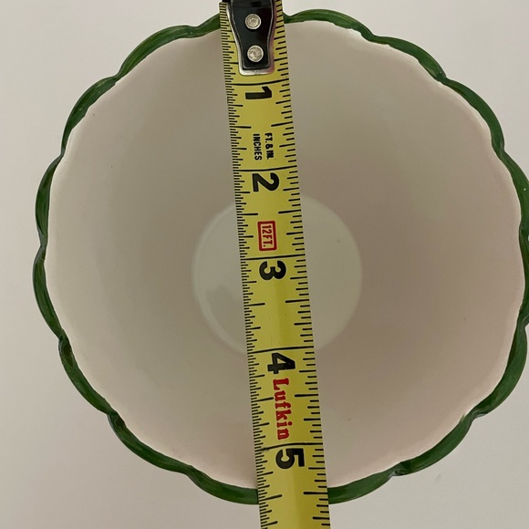 Vintage RCCL Portugal Hand Painted Floral Ceramic Green On White Flower Pot - Picture 11 of 12